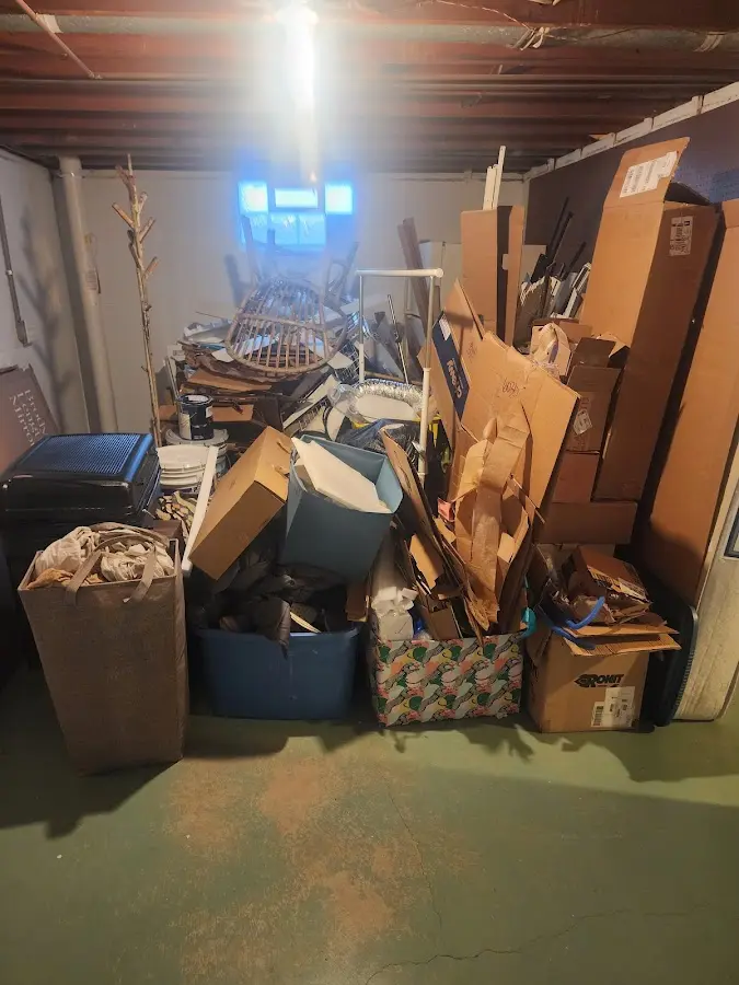 Roll-off dumpster container at job site for 6 Yard Dumpster Rental in Hobart